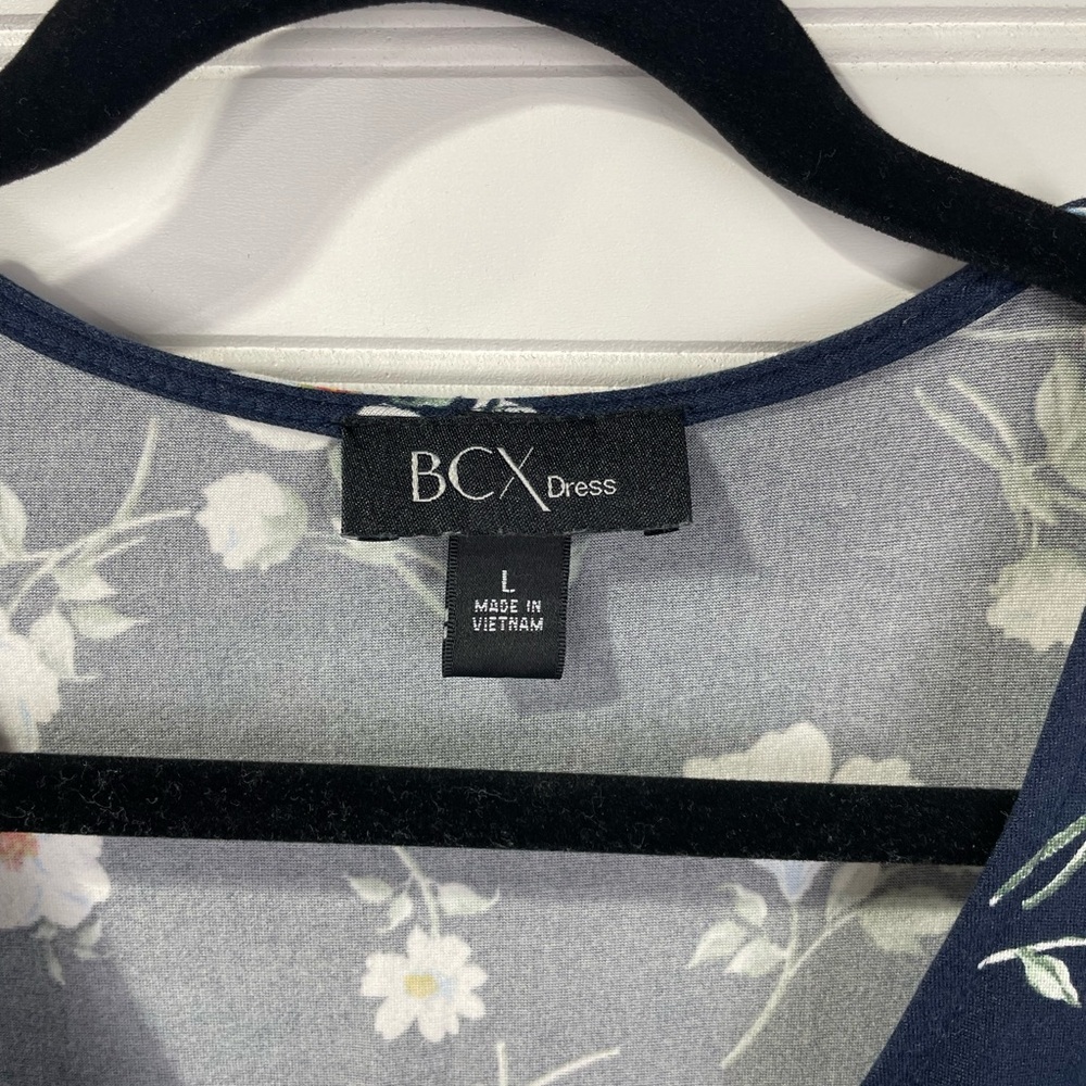 BCX Blue Floral Dress Large Women’s - Picture 6 of 8